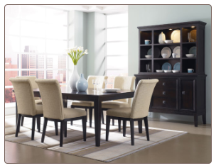 Martini Suite  -  Stylish Contemporary Solid Wood Dark Dining Room Set