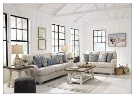 Traemore Living Room Set In Linen