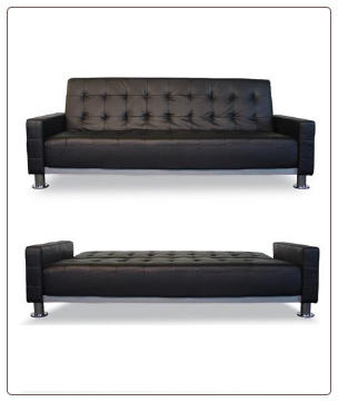 Fina Black Leather Sofa Bed