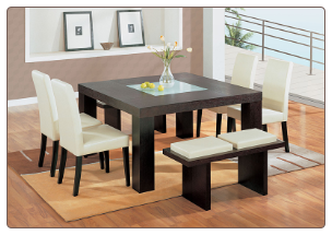 Elegant Dinette Set with Chairs in  Brown or Beige  Bicast Leather By Global Furnither USA