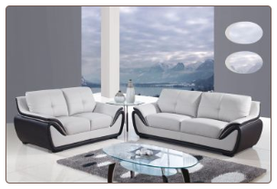 Grey and Black Bonded Leather 3 PC Sofa Set (Sofa, Loveseat and Chair)