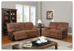 Champion Brown Sugar 2 PC Reclining Sofa Set with Accent Stitching (Sofa, Loveseat and Recliner)