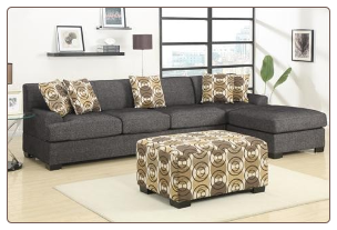 POUNDEX Furniture - Montreal Slate Small Sectional Sofa - F7449/F7448