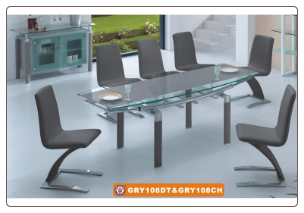 Contemporary Stylish Dinette Table With Extendable Glass Top