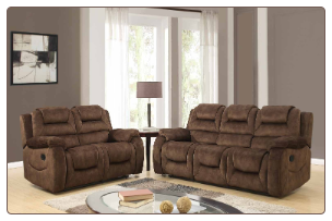 U97370 Reclining Living Room Set in Chocolate Fabric