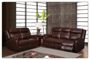 U9303 Reclining Living Room Set in Brown