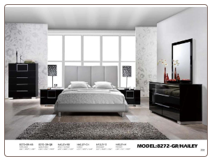 Global Furniture 8272-R-HAILEY Grey PU / Hailey Bedroom Set