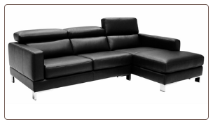 J & M Italian Leather Sectional Sofa 2222 - Walnut