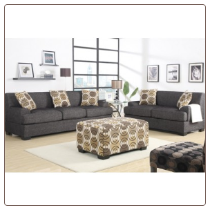 poundex  2 pc Living Room Set  microfiber fabric upholstered Living Room set