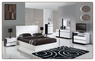 3103 - Queen Modern Design and Unique Euro Style Wooden Bedroom Set By Global Furniture